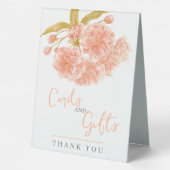 Peach fleurs fleurs mariage cartes de signe et cad (Verso)