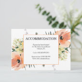 Peach Floral Accommodage Enclosure Kaart (Staand voorkant)