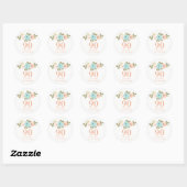 Peach Floral Aquarelle Sticker 90e Anniversaire (Feuille)