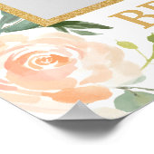 Peach Floral Boho Greenery Photo Prop Gold Poster (Hoek)