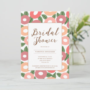 Peach Floral Bridal Shower Kaart