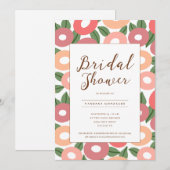 Peach Floral Bridal Shower Kaart (Voorkant / Achterkant)