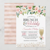 Peach Floral Bridal Shower Kaart (Voorkant / Achterkant)