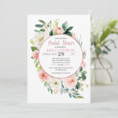 Peach Floral Bridal Shower Kaart (Staand voorkant)