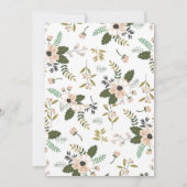 Peach Floral Bridal Wedding Shower Uitnodiging (Achterkant)