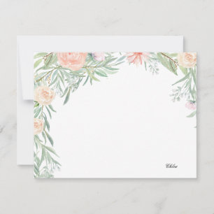 Peach Floral Canopy   Gepersonaliseerde schrijfben Notitiekaartje