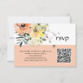 Peach Floral carte RSVP (Devant)