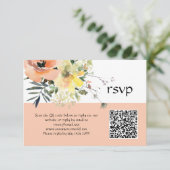 Peach Floral carte RSVP (Debout devant)