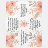 Peach Floral Christian PRAYER  Fleece Deken (Voorkant)