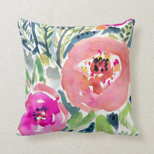 Peach Floral/Gypsy Boho Waterverf Sierkussennen Kussen
