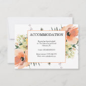 Peach Floral Hébergement Carte de boîtier (Devant)