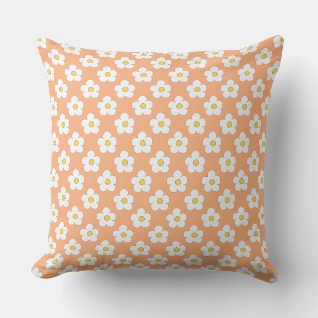 Peach Floral Kussen (Voorkant)