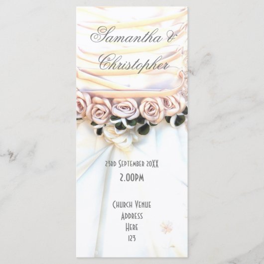 Peach floral mariées robe programme de mariage égl (Devant)