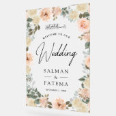 Peach Floral Muslim Wedding Welcome Frosted (Angle)