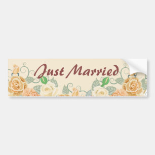 Peach Floral net getrouwd Bumpersticker