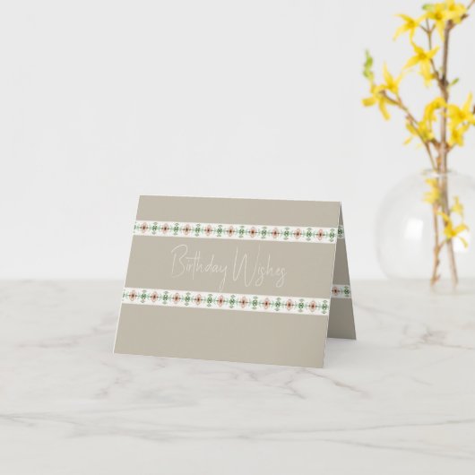 Peach Floral Pattern Kaart (Gele Bloem)