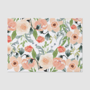 Peach Floral Pattern Tissuepapier
