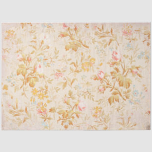  Peach Floral Pattern Tissuepapier