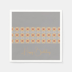 Peach Floral Patterned Servet