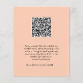 Peach Floral QR Code Weddenschap (Achterkant)