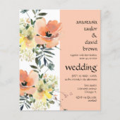 Peach Floral QR Code Weddenschap (Voorkant)
