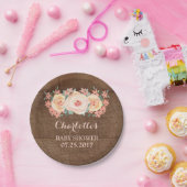 Peach Floral Rustic Baby shower Bord (Feest)
