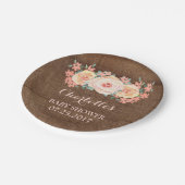 Peach Floral Rustic Baby shower Bord (Gekanteld)