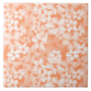 Peach Floral Tegeltje