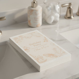 Peach Floral vlinder verjaardag Servet