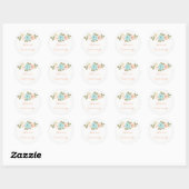 Peach Floral Waterverf Quinceanera Sticker (Vel)