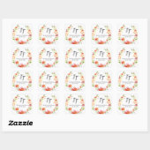Peach Floral Waterverf Wedding Stickers (Vel)