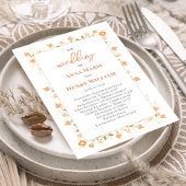 Peach Floral Wedding Kalligrafie Programma