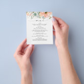 Peach Floral Wedding Menu (Hand)