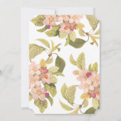 Peach  Flower Blossom Wedding Invitation Kaart (Achterkant)