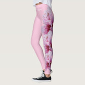 Peach Flower Flore Rose Delaware Leggings (Gauche)