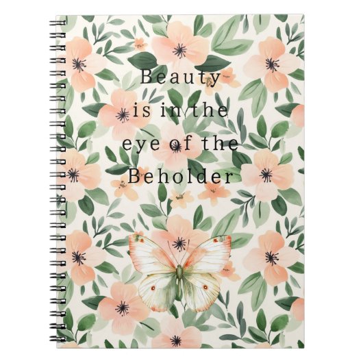 Peach Flowers Beauty Beholder Notitieboek (Voorkant)