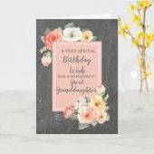 Peach Flowers Great Grandgirl Carte d'anniversaire (Fleur jaune)