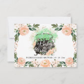 Peach Flowers Halloween Baby shower Advice Kards Kaart (Achterkant)