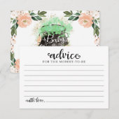 Peach Flowers Halloween Baby shower Advice Kards Kaart (Voorkant / Achterkant)