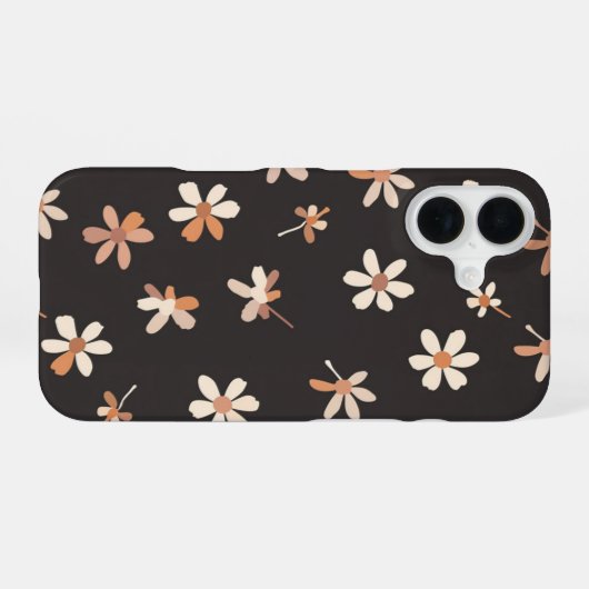 Peach Flowers iPhone 16 Hoesje (Achterkant horizontaal)