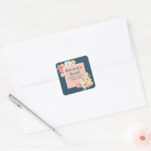 Peach Flowers Retirement Party Favoriet Label (Envelop)