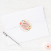 Peach Flowers Retirement Party Favoriet Label (Envelop)