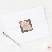 Peach Flowers Retirement Party Favoriet Label (Envelop)