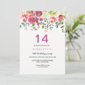 Peach Flowers rose 14e anniversaire Invitation de  (Debout devant)