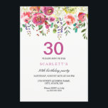 Peach Flowers rose 30th Birthday Party Invitation<br><div class="desc">Peach Flowers rose 30th Birthday Party Invitation Doux Peinture à la main Aquarelle Floral Collection Correspondance à Niche et Nest store. Peach Flowers Peonies Rose Aquarelle Clipart Blanc Hydrangea Parfait pour votre fête d'anniversaire</div>