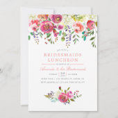 Peach Flowers rose Bridesmaids Luncheon Invitation (Devant)