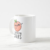 Peach for the Stars Funny Fruit pun Koffiemok (Voorkant links)