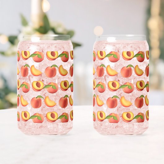 Peach Fruit Patroon Blikvorm Glas (Insitu (Huwelijk))