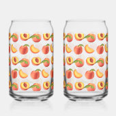 Peach Fruit Patroon Blikvorm Glas (Links)
