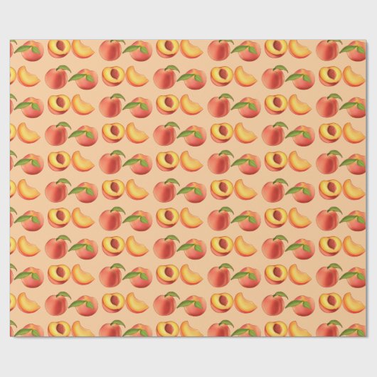 Peach Fruit Patroon Cadeaupapier (Vlak)